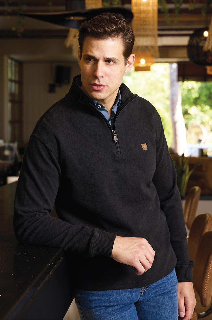 Visconti Μπλούζα Half-Zip Μαύρη
